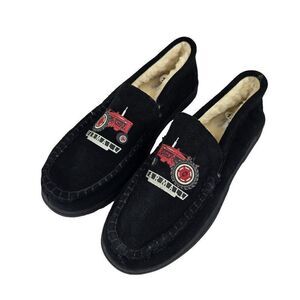 Farmall Bradford Exchange Suede Shoes Slippers Mens 12 Black NEW Sherpa Lined